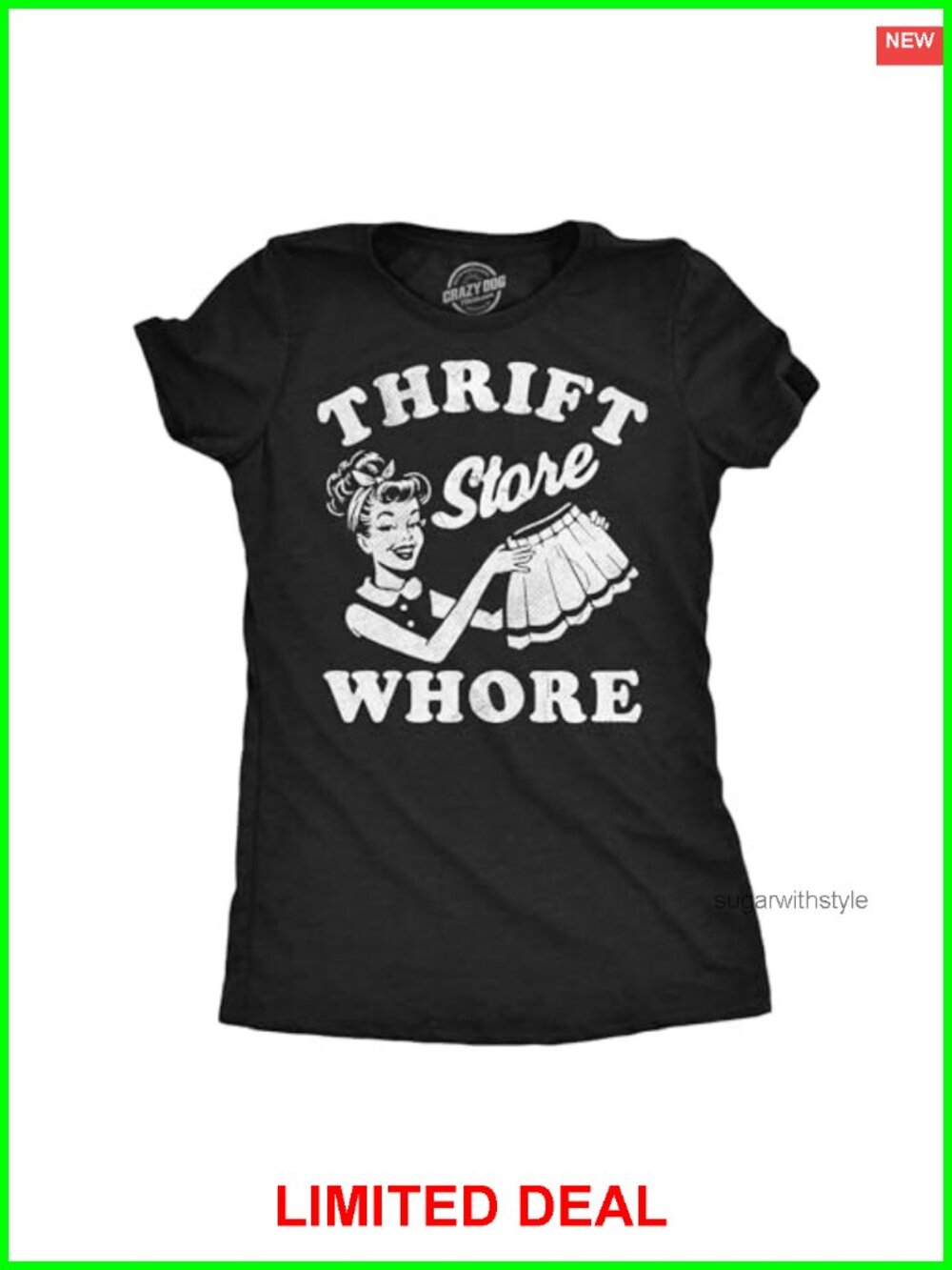 Womens Slim Fit Crew Neck Short Sleeve Graphic Tee Funny Novelty T-Shirt
